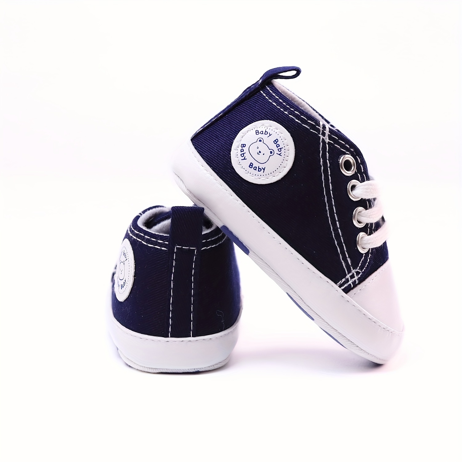 RABEISIR Baby ' Toddler Walking Shoes - Soft Canvas Sneakers with EVA Cushion, Adjustable Lace-Up Low-Top Design, 4-Color Options (White/Pink/Black/Red) for All-Season Casual & Party Wear, Party Toddler Sneakers | Classic Sneaker Design | EVA Cushioned Sole, Toddler Shoes, RABEISIR