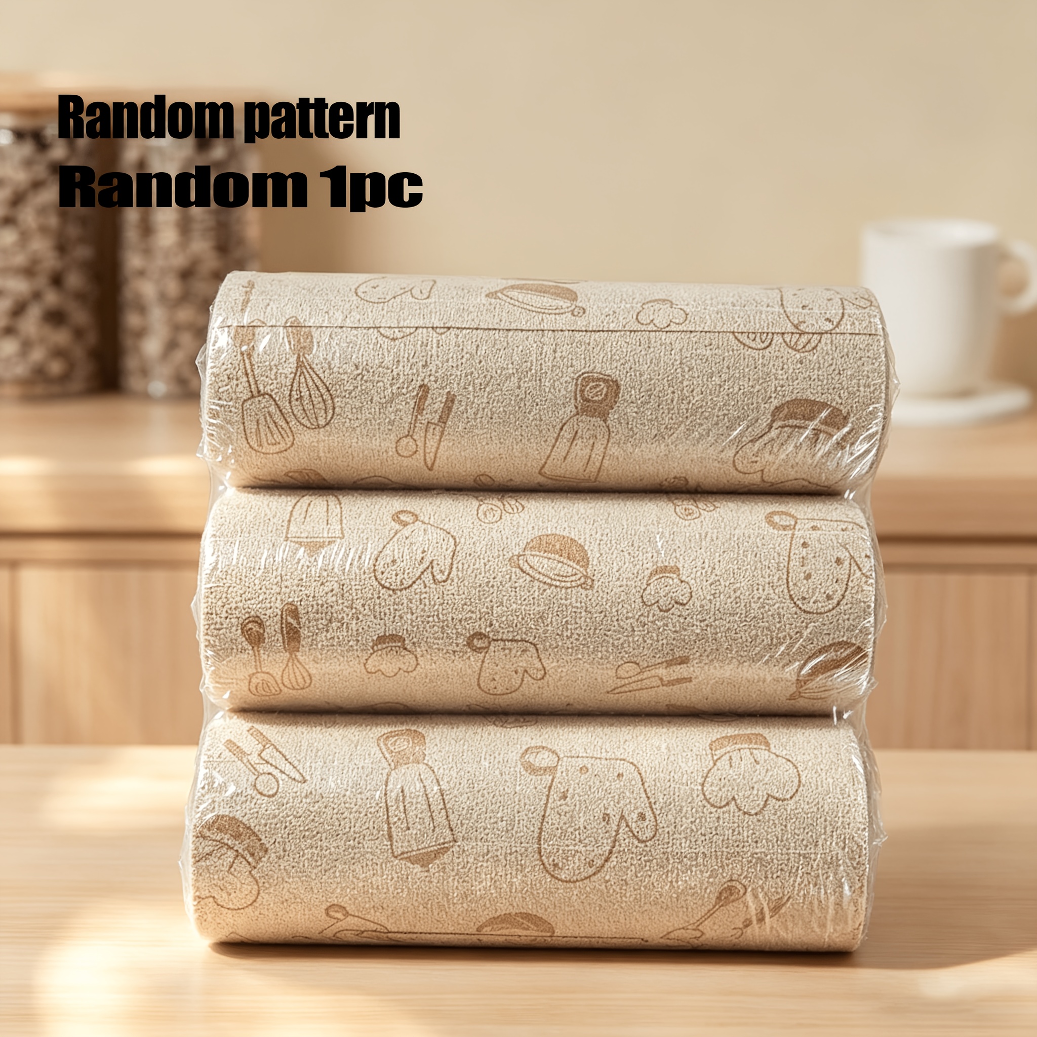 TEMU 20 Sheets/1 Roll Printed Kitchen Cloth Roll Absorbent And Oil-absorbing Washable Lazy Paper Towels Housekeeping Cleaning , Kitchen Dishcloth,