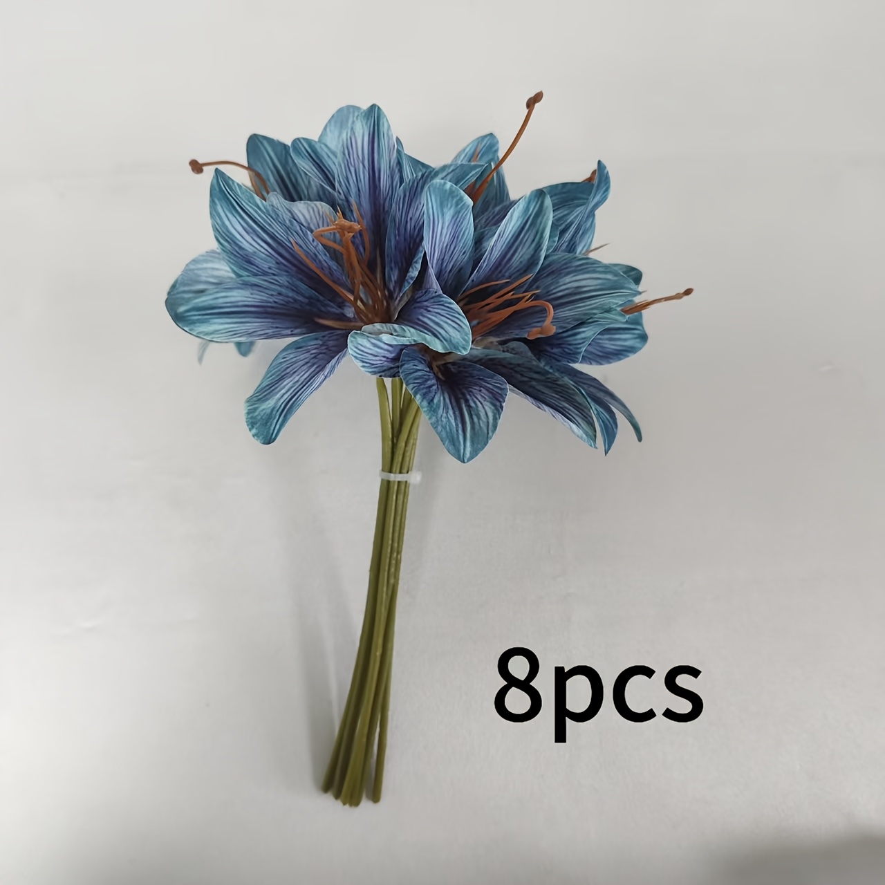 TEMU 8pcs New Autumn-colored Mountain Lily Artificial Flowers, 3d Printed, Optional, Maintenance-free Faux Lily Flowers, Suitable For Bouquet, Home