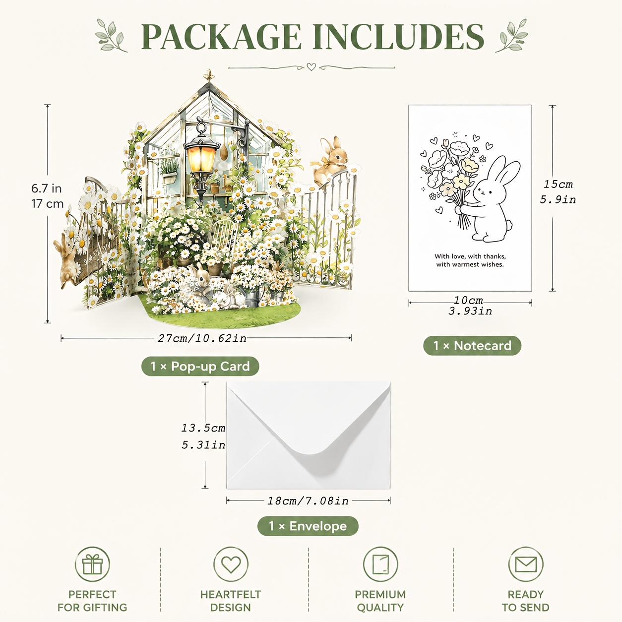 TEMU 3d Pop Up Flower Garden Card Tabletop Decor Ornament, Greenhouse Popup Greeting Card Standing Desktop Decor, Foldable Floral Up Card As Home