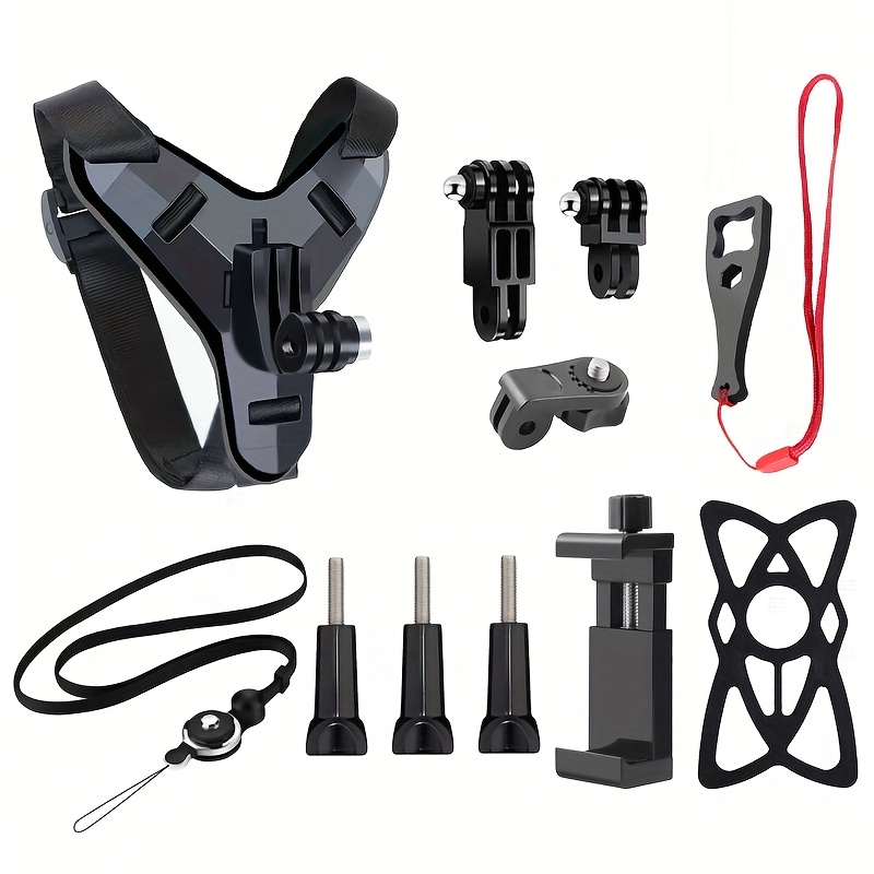 nosilcev za bradni pas čelade za motorno kolo, primeren za GoPro Hero 13, 12, 11, 10, 9, 8, 7, 6, 5, 4, 3, , DJI, SJCAM, AKASO itd. akcijske