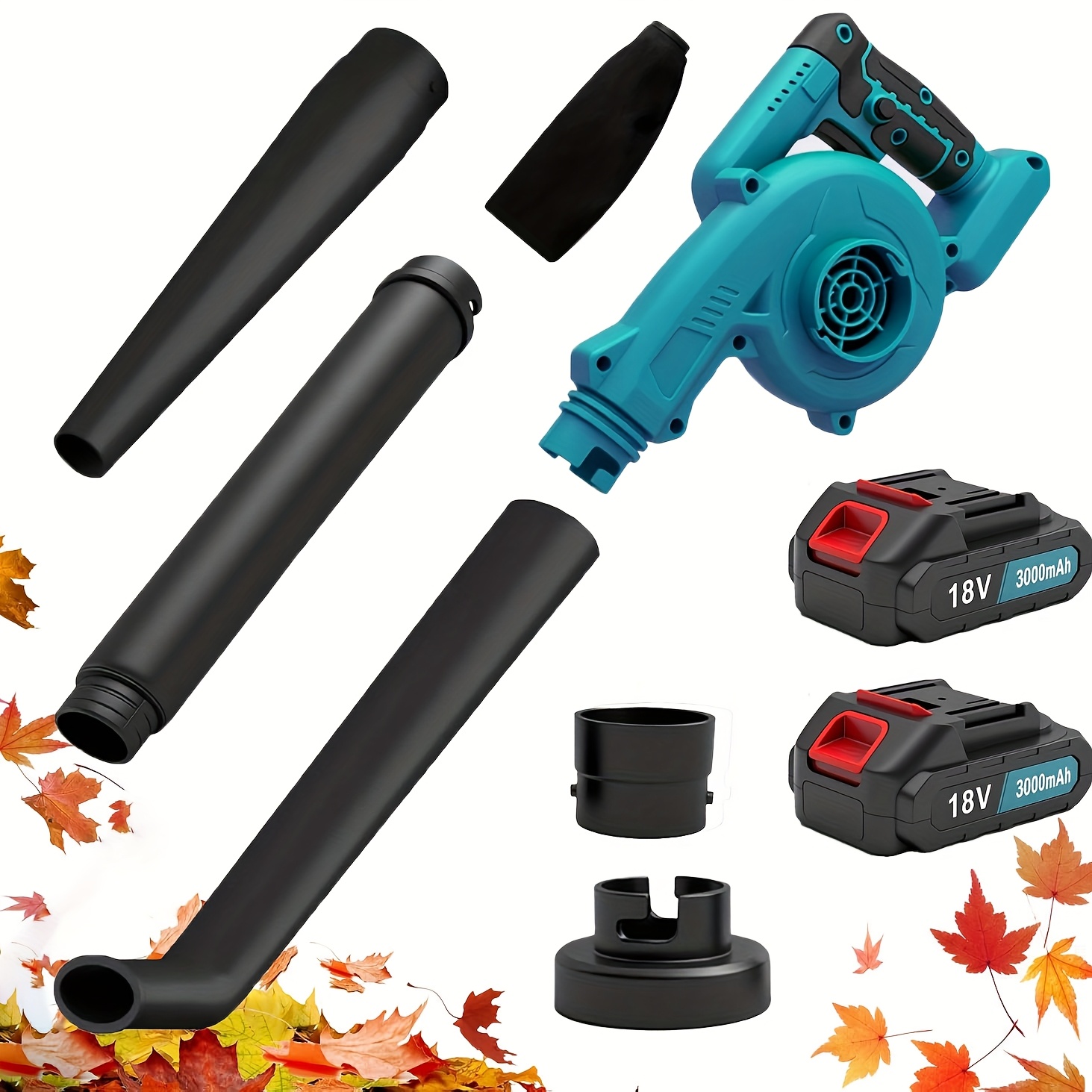 TEMU 2025 New Upgraded Leaf Blower Cordless, Mini Leaf Blower With 2pcs Battery, Handheld Battery Powered Electric Leaf Blower Compatible With Makita
