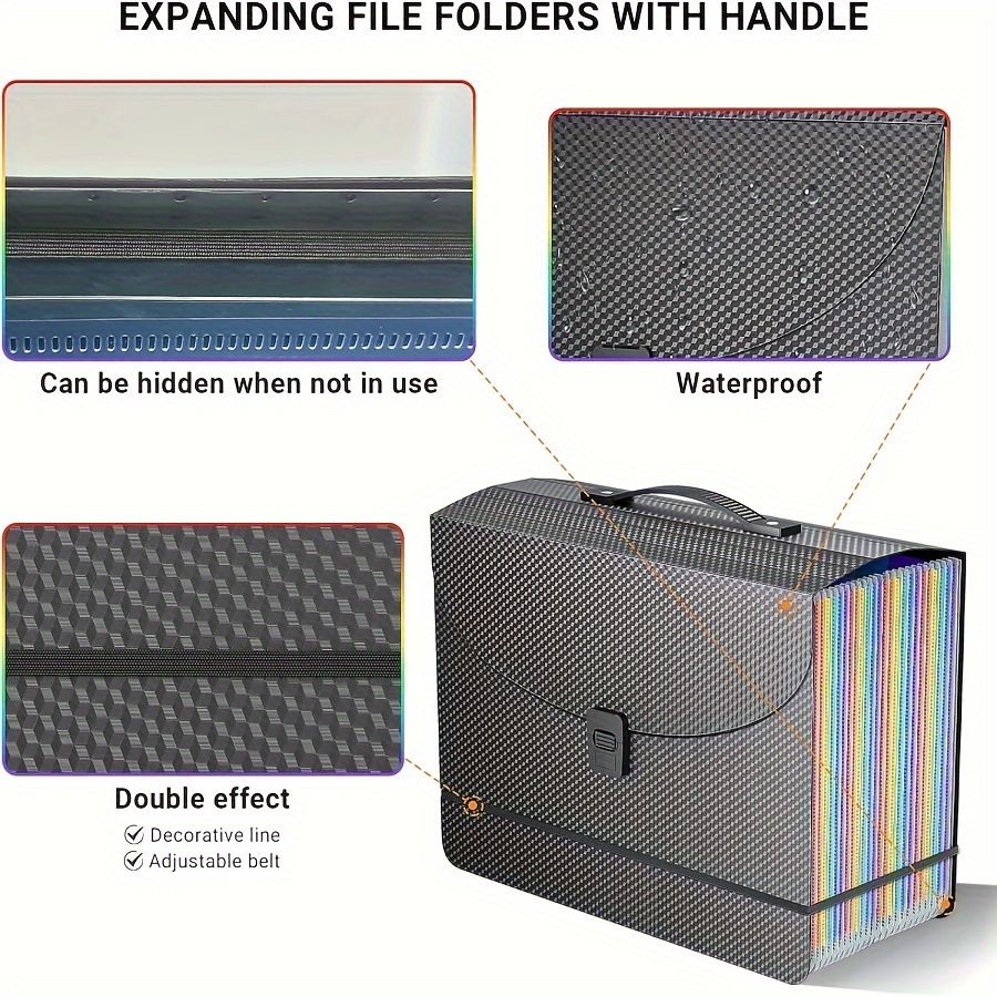 Image of 1pc Or 2pcs 25 Pockets A4 Accordion Folder, 25 Grids Multifunctional Flip Folder, Office Document Storage Bag, Test Paper Test Organizer Bag, Back To School Supplies, Office Supplies Project Folder