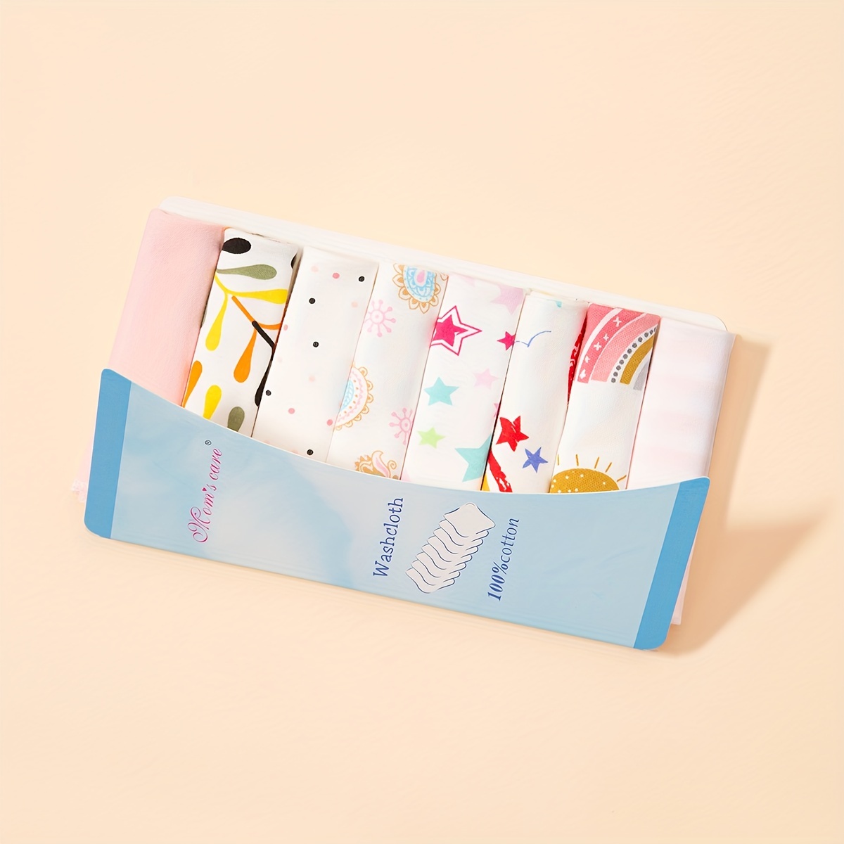 8pcs Feeding Nursing Towel, Cute Design Baby Washcloths Square Towel, Burp Cloth Bib, Soft Infant Bath Towel, Toddler Face Towel, Handkerchief, Baby Shower Gift For Newborn Infant Boy Girl