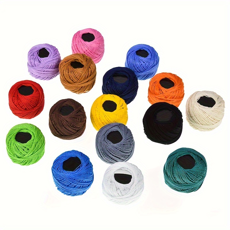 

16pcs Assorted Colors Yarn Ball, Lace Thread Set, Craft Knitting Wool For Diy Embroidery Crochet, Retro Silk Thread For Beginners, Fabric Sewing Storage Supplies, Creative Delicate Gift