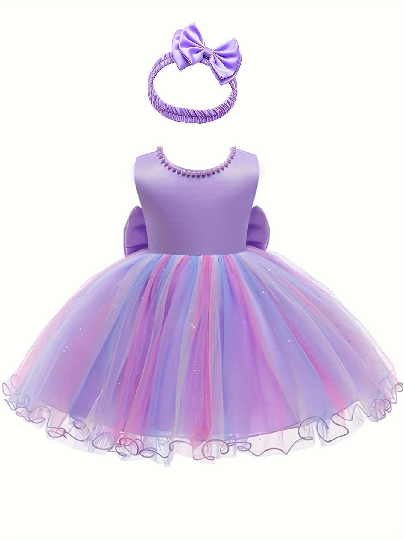 ピンク ビーズ装飾 チュールドレス 細けれ 