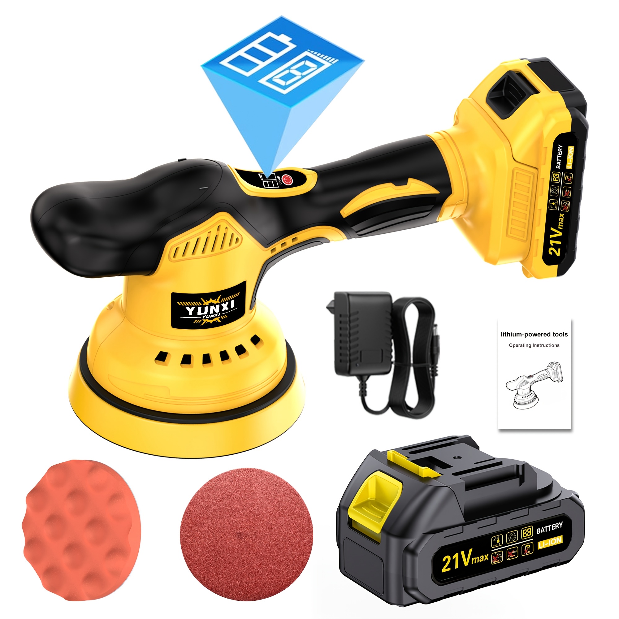 Rechargeable Wireless Polishing Machine, Tool For Car Maintenance, Equipped With Lithium Batteries And Fast . The Ergonomic Grip More Comfortable, Making It A Great Gift For And Fathers, Optional