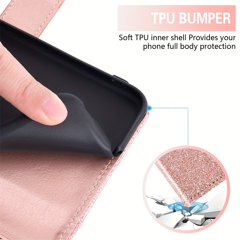 Glitter Wallet Phone Case Iphone 5 5s 6 6s 7 8 Plus se Temu