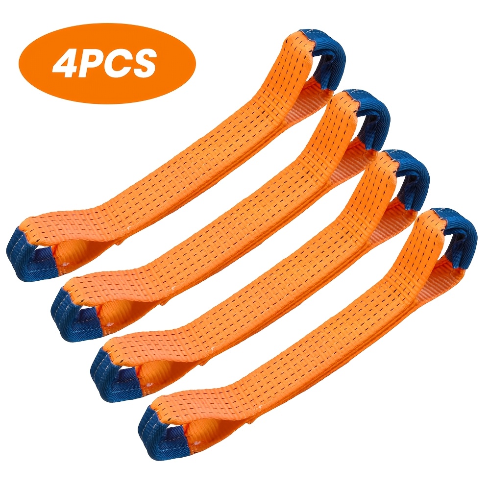 TEMU [tie Straps] 4-pack Universal Vehicle Transport Straps, Reusable Linen Ratchet Straps - 50mm Wide, Abrasion-resistant And Anti-slip Reusable Tie