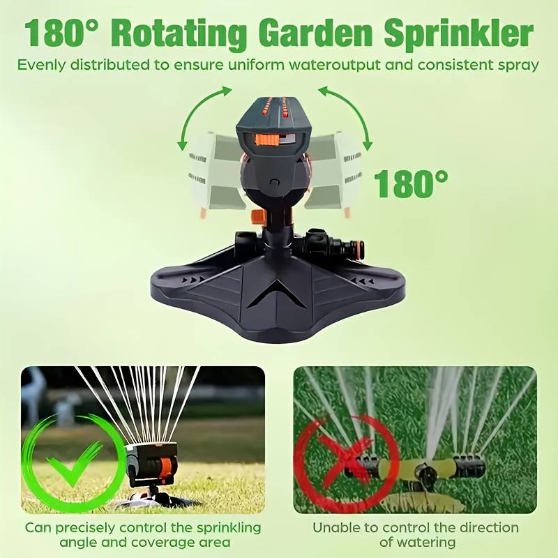 1pc garden sprinkler with 16 nozzles 180 rotatable adjustable head automatic irrigation system wide coverage area easy to set up no electricity required suitable for lawn and garden watering Product details 5