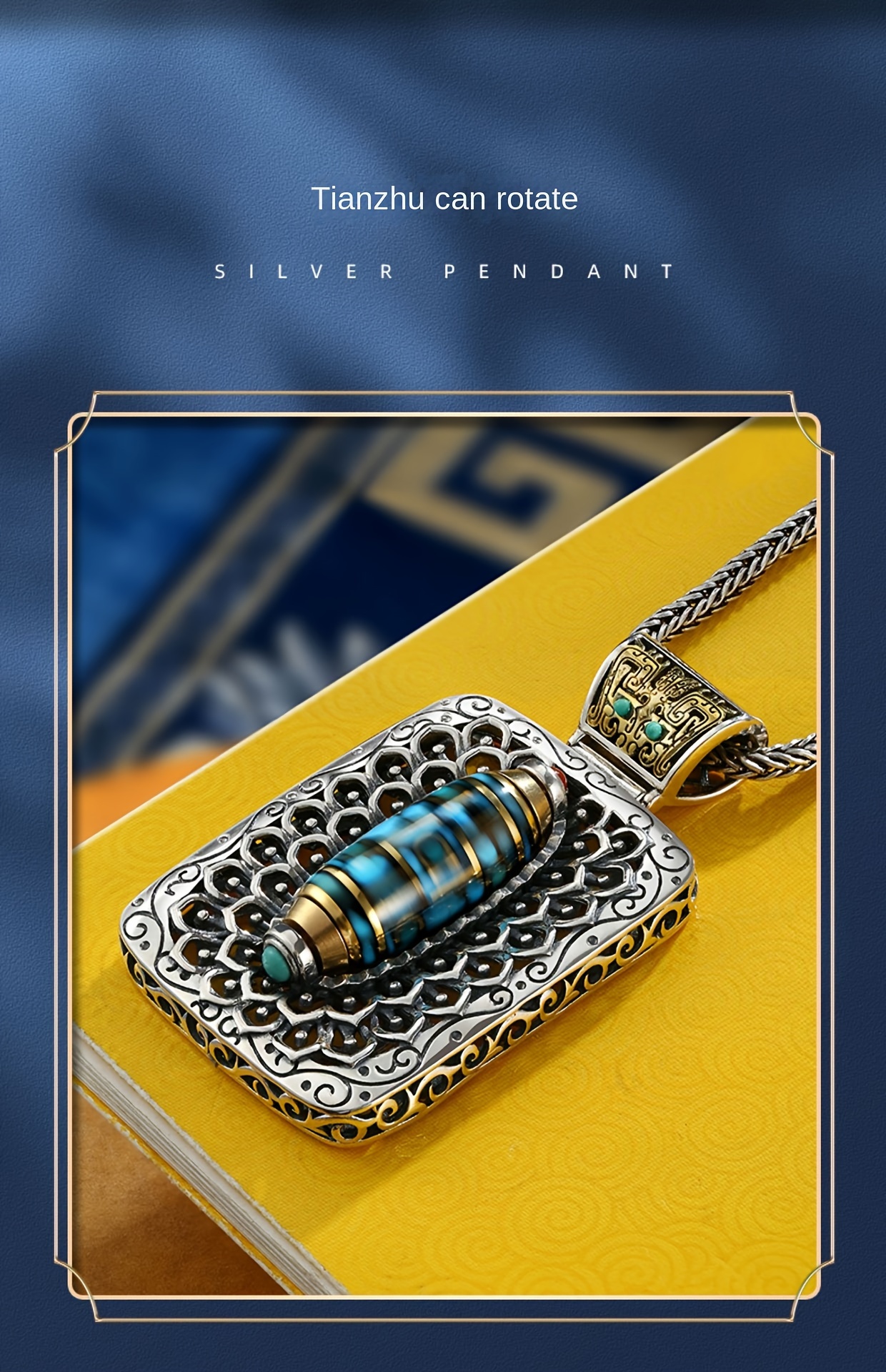 1pc retro         rotating bead pendant   national     mens and womens pendant jewelry details 2