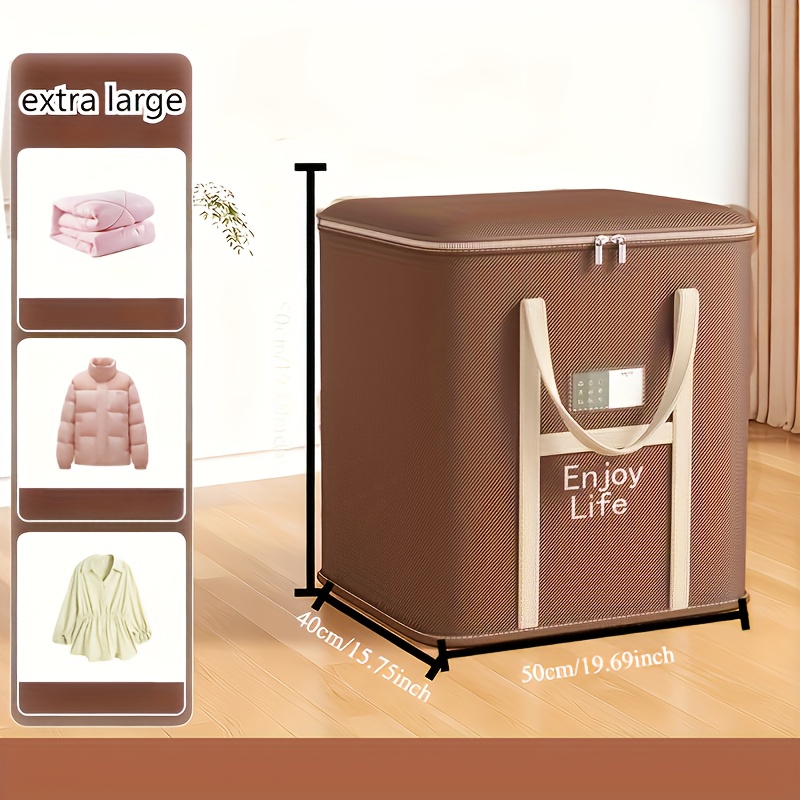 TEMU 1pc Foldable Moving Bags With Handles, Large-capacity Clothing Storage Bags, Suitable For Moving, Changing , Dormitory Bedroom Quilt And Blanket