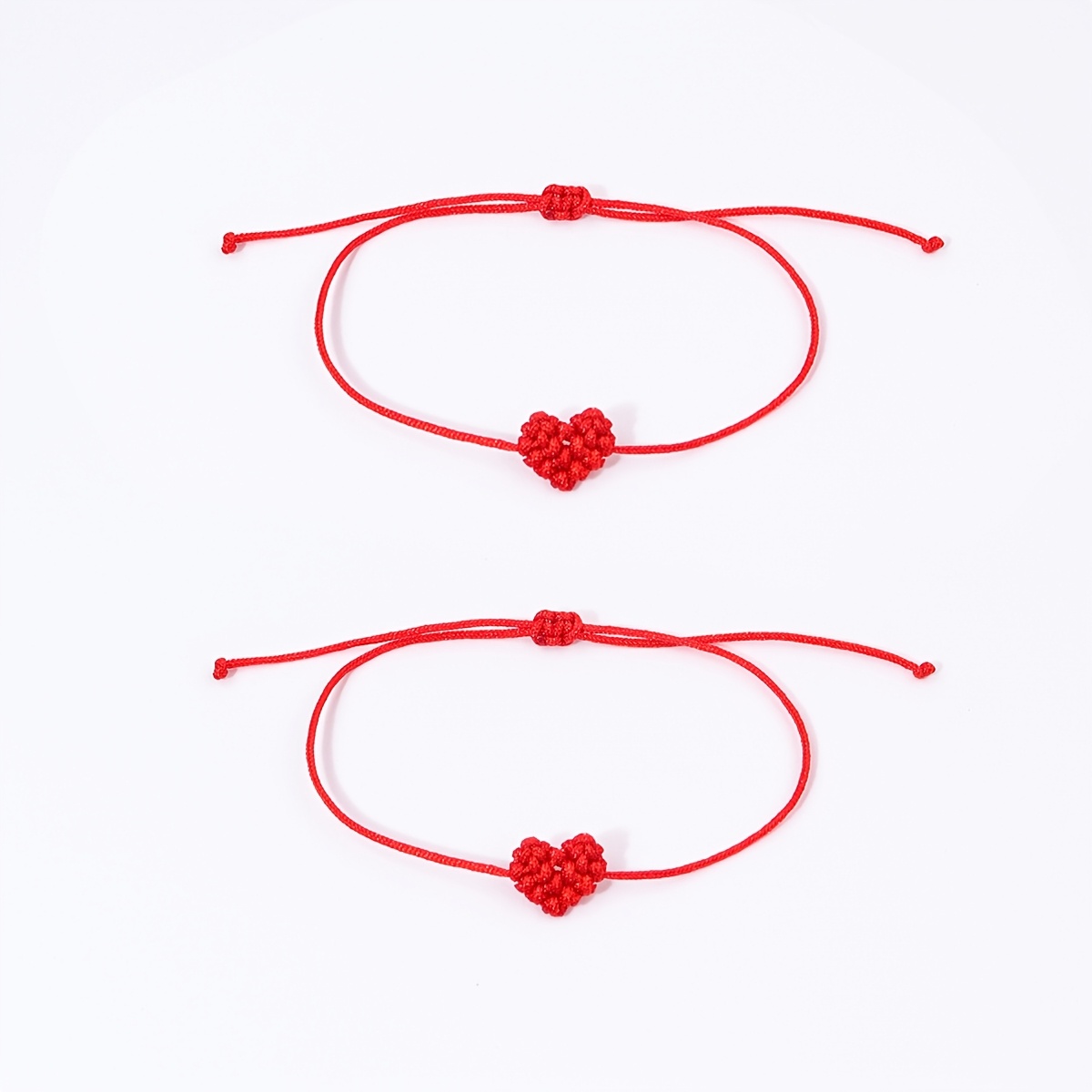 Image of 2 Red, Hand- Heart Bracelets, A Perfect Valentine's Day Gift For Couples, Suitable For Girlfriends And , Great Holiday Gifts, Friendship Bracelets, And Easter Bracelets