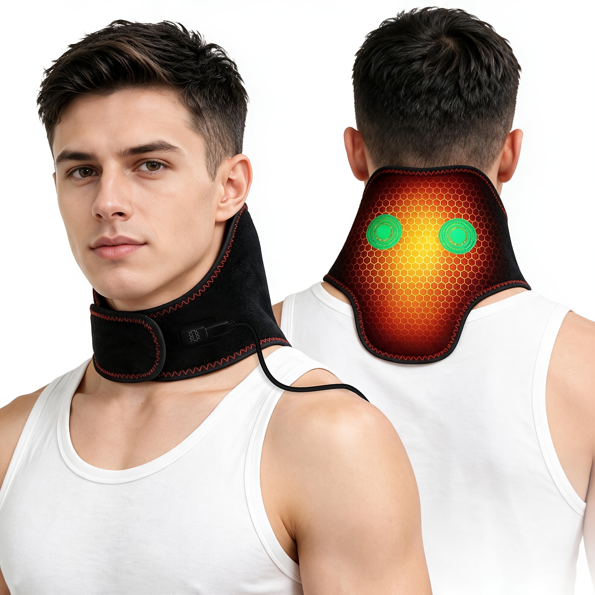 Usb Powered Heated Neck Massager, Portable Neck Heating Pad For Neck , Deep Tissue Massage Neck Warmer