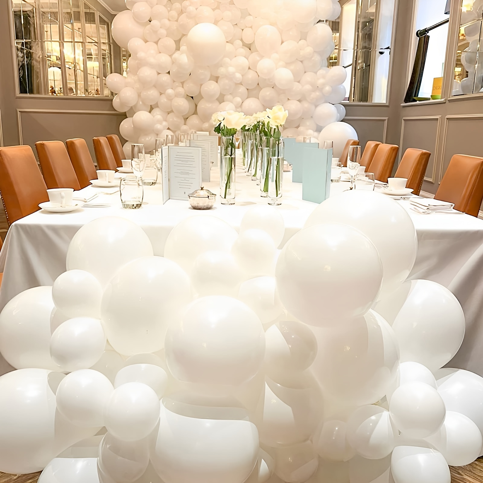 

50-piece 12"white Matte Latex Balloons - Perfect For Birthdays, Weddings, Engagements, Anniversaries, Graduations & Mother's Day Celebrations