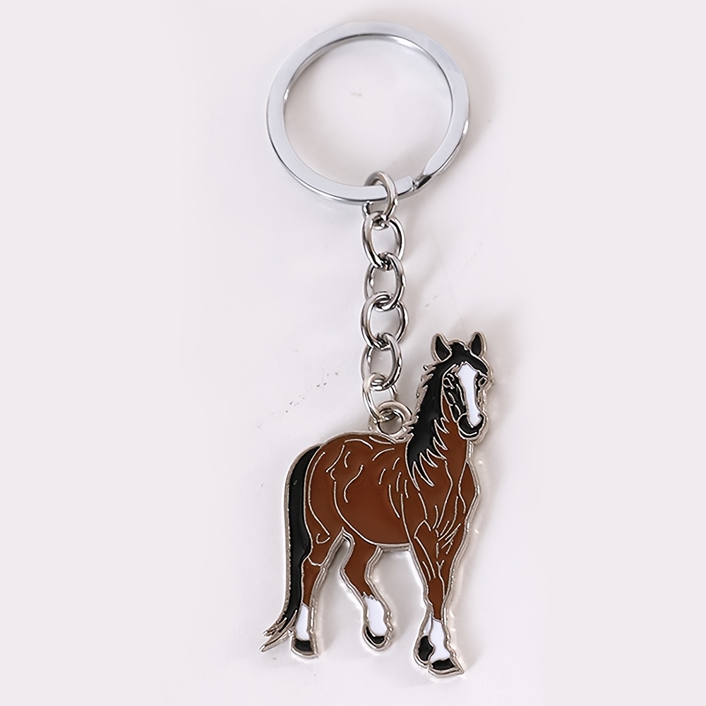 TEMU 1pc Llavero de Esmalte de Caballo - Accesorio Ecuestre Adecuado para Amantes de los Caballos, Uso Diario y Regalos