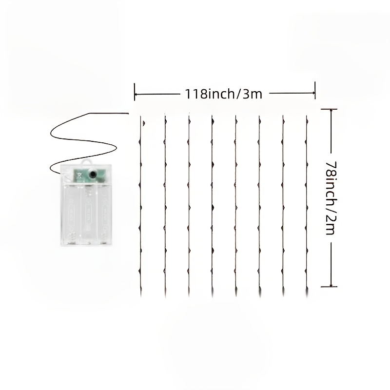 Winter Wonderland Curtain Light String, 200 LEDs for Christmas Decor