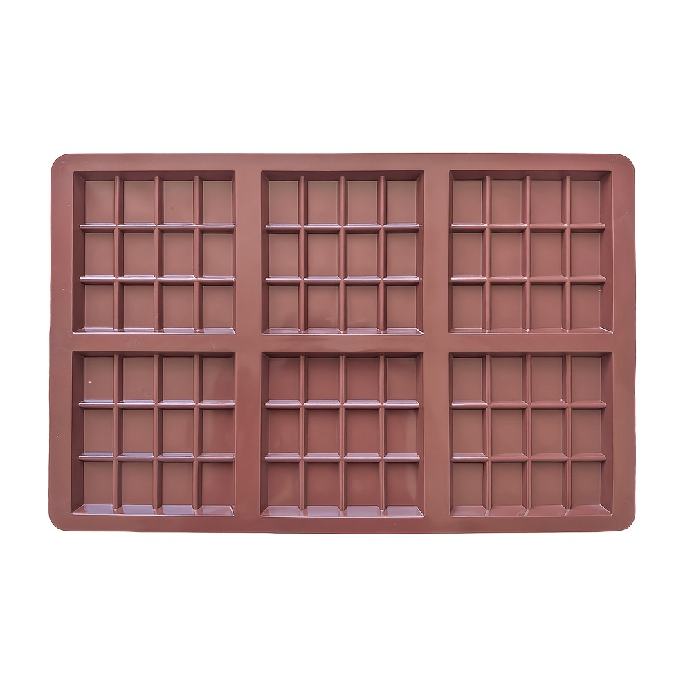 TEMU 1pc Square Full-sheet Chocolate Silicone Mold 3d Dubai Pistachio Chocolate Stick Thick Mold For Filling Sticks, Checkered Candy Stick Mold