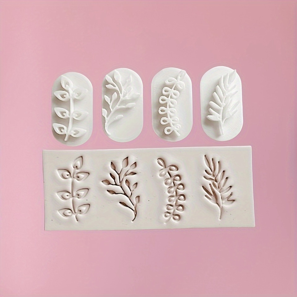 

Leaves Clay Stamps - Clay For Polymer Clay Jewelry Making, Polymer Clay Stamps And Molds