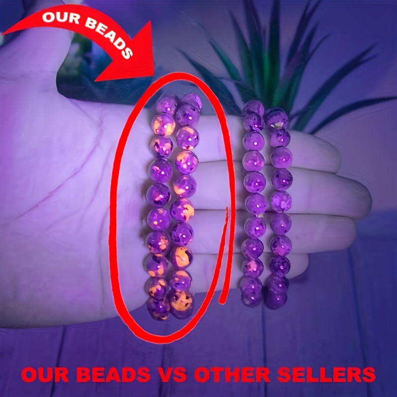 Yooperlite Beads Bracelet UV Emberlite Glowing Fire Rock Stone Bracelet  Gifts