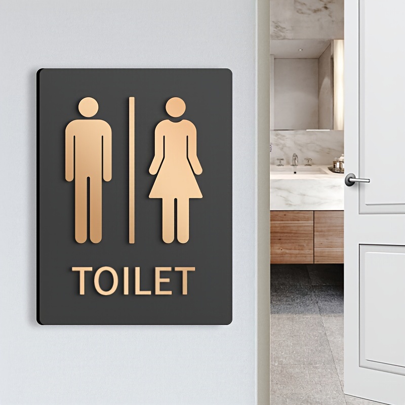 

Easy-install Acrylic Toilet Signs For - Adhesive Backing, No Drilling Required