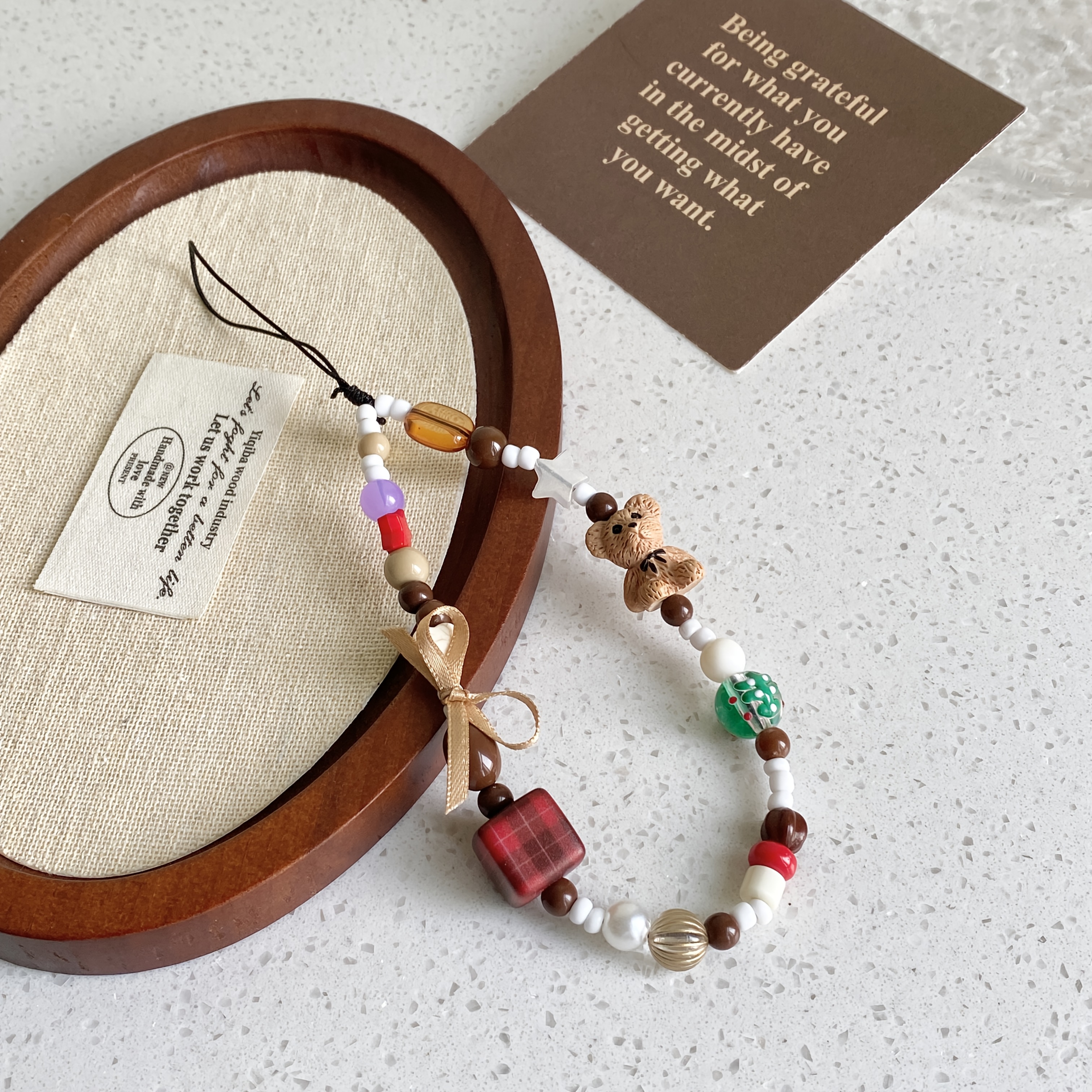 Image of Original Instagram Square Bow Bear Phone Case Strap, Ccd Camera Card Holder Accessory Anti-loss Wrist Strap - Valentine's Day Gift | Birthday Gift