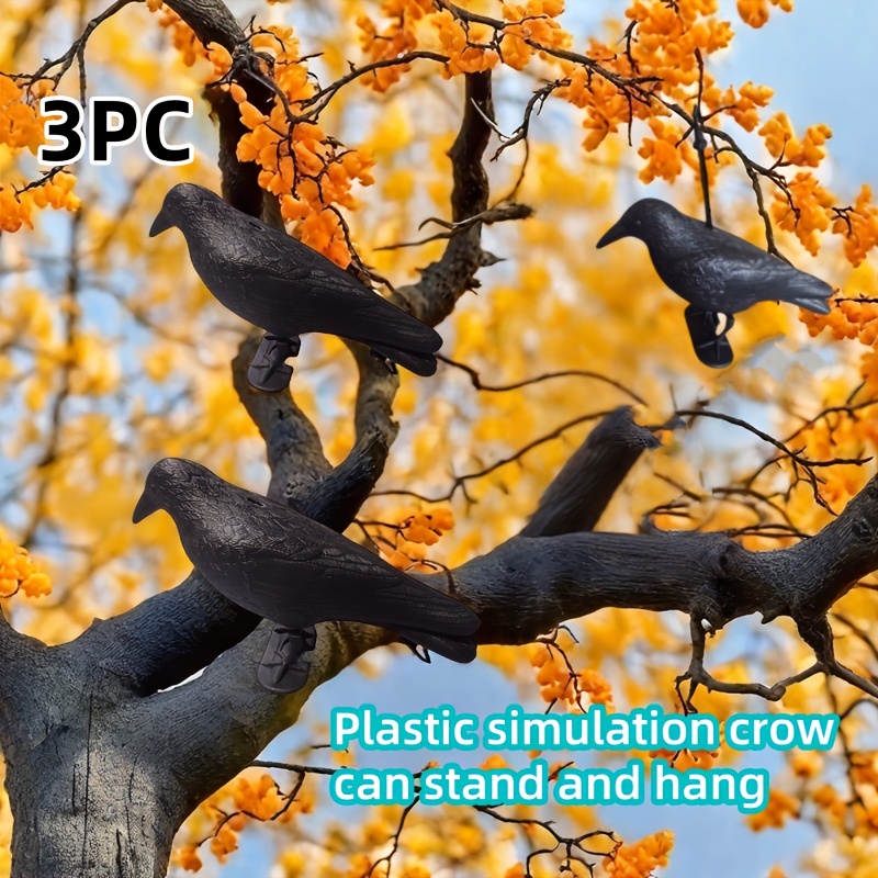 Image of 3pcs Practical Bird Scarers - Sturdy And Durable, Perfect For Halloween Garden And Yard Decor, Realistic Outdoor Bird Repellent, Suitable For Home And Garden