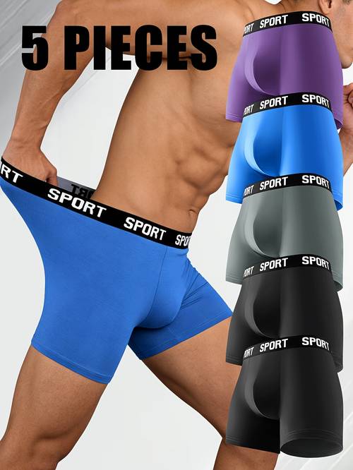 5 boxers de sport pour hommes. sous-vêtements pour hommes, parfaits pour le cyclisme et - séchage rapide, ajustés compression