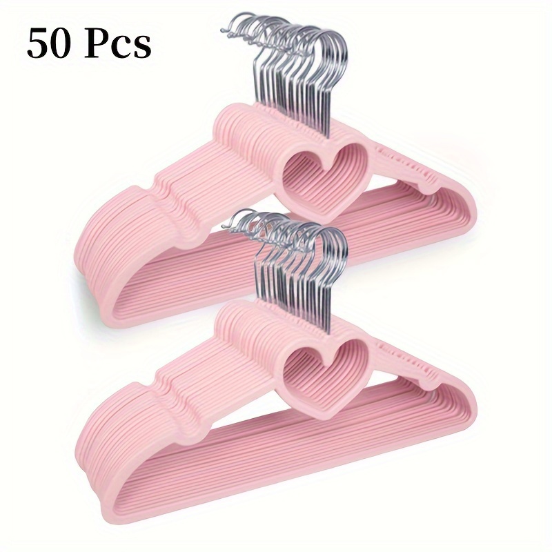 

Houcoc 50pcs Heart-shaped Velvet Hangers With Swivel Hooks - Non-slip, Heavy Duty For Coats, Shirts & Dresses