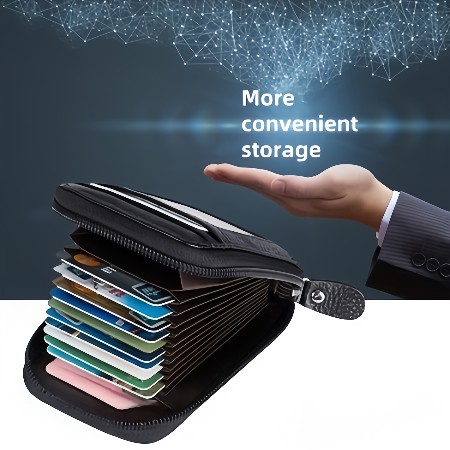 Men'S Stylish Black Wallet with Zippered Coin Compartment - Perfect for Organizing and Protecting Your Essentials, Ideal for Daily Commute, Secure Travel Wallet|Minimalist Wallet|Zippered Closure, Small Wallet