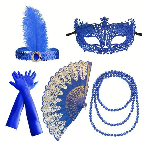 5-teiliges premium-vintage-set für damenkleider-accessoires für teepartys, junggesellinnenabschiede, hochzeiten, maskenbälle im stil der 1920er jahre, für halloween, weihnachten bühnenkostüme