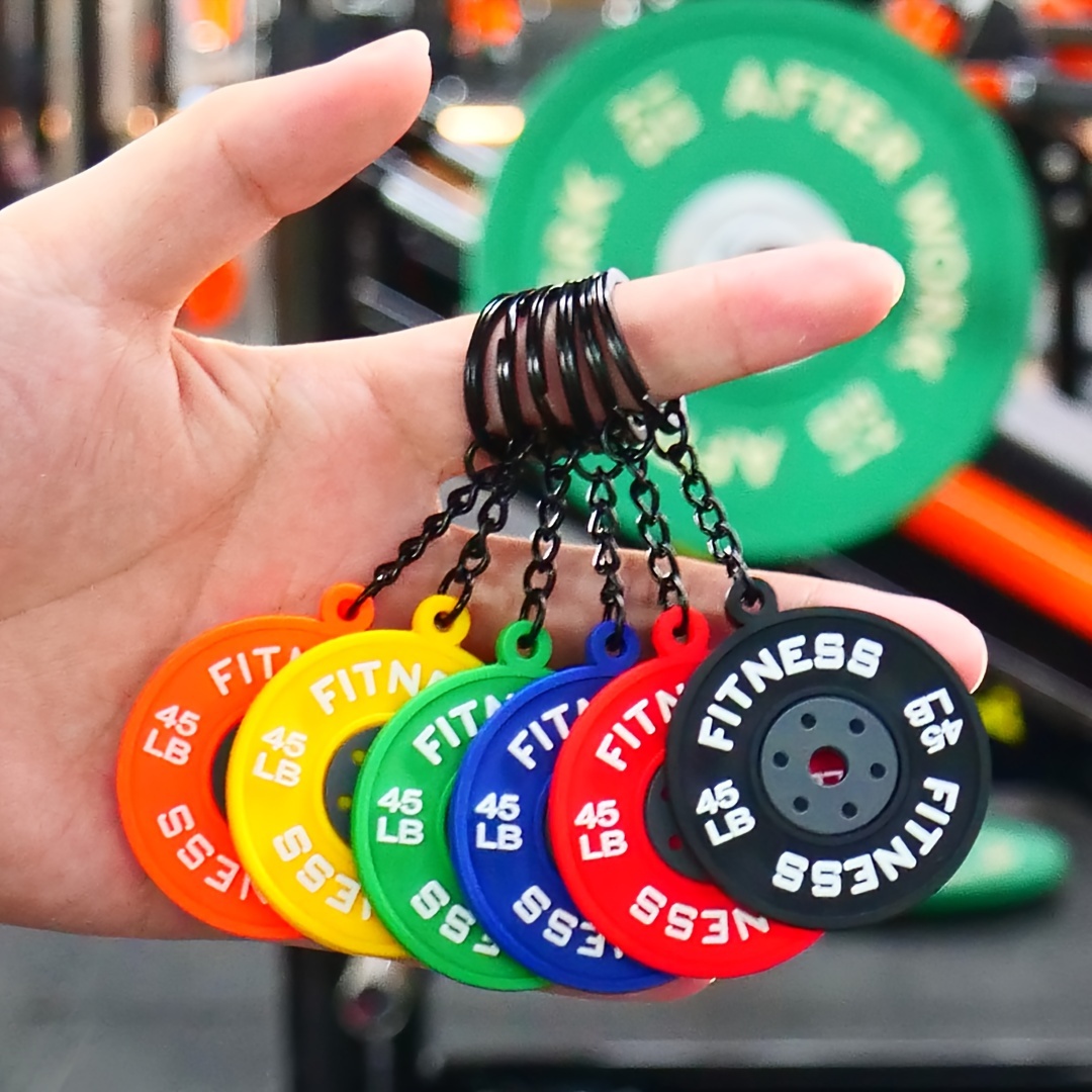 

Weight Plates Keychain, Pvc Keyring , Unisex , For Father's Day, Day, Decor, Car Key & Accessory