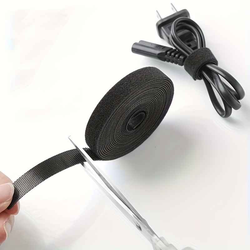 Organize Cables Black Nylon Hook Loop Fastener Straps! - Temu