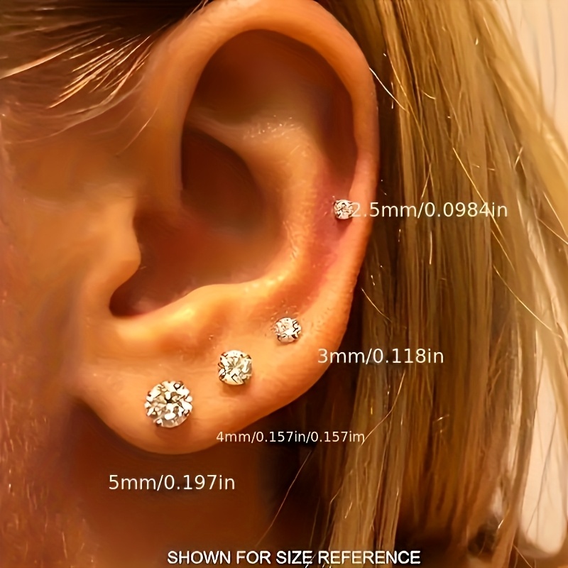 18k golden plated 925 sterling silver single round three dimensional synthetic zirconia earrings for my   christmas gift Product details 3