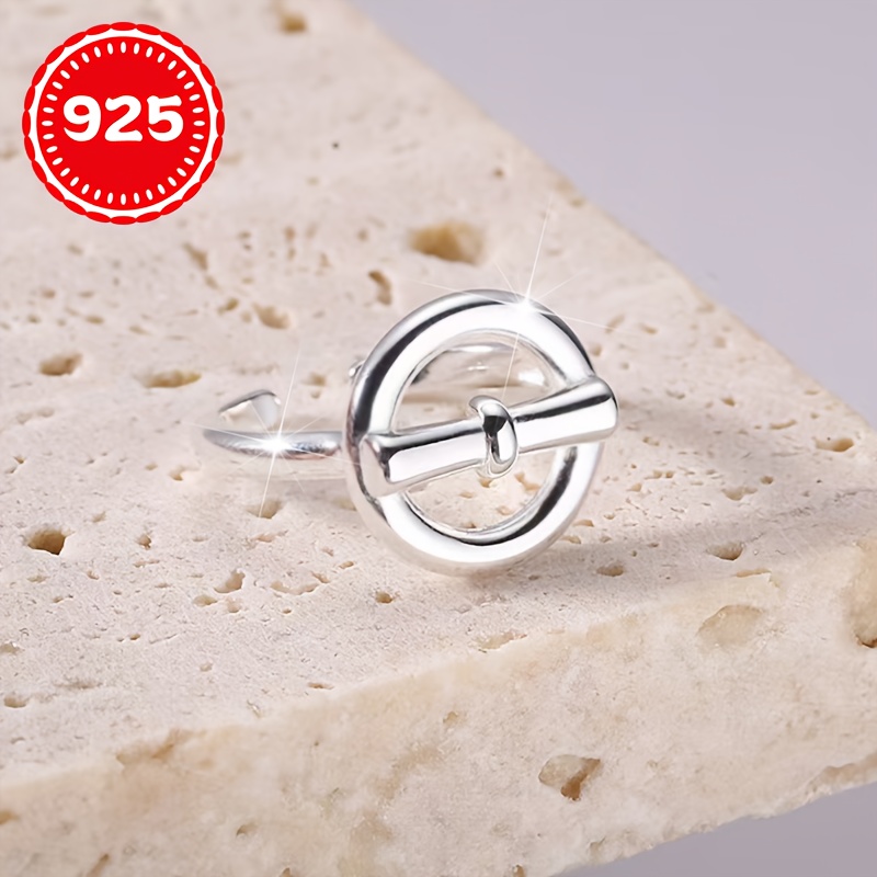 925 Sterling Silver Hypoallergenic Geometric Hollow Ring