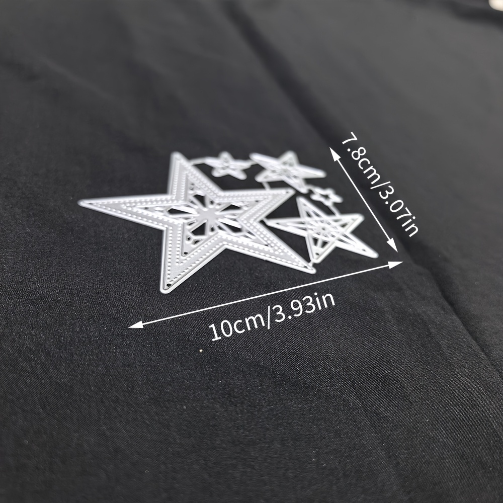 Image of 1pc Creative Stars Metal Cutting Die - Versatile Diy Craft Tool For Scrapbooks, Photo Albums, Greeting Cards And Home Decor - Great For Holiday Wishes And Crafts.