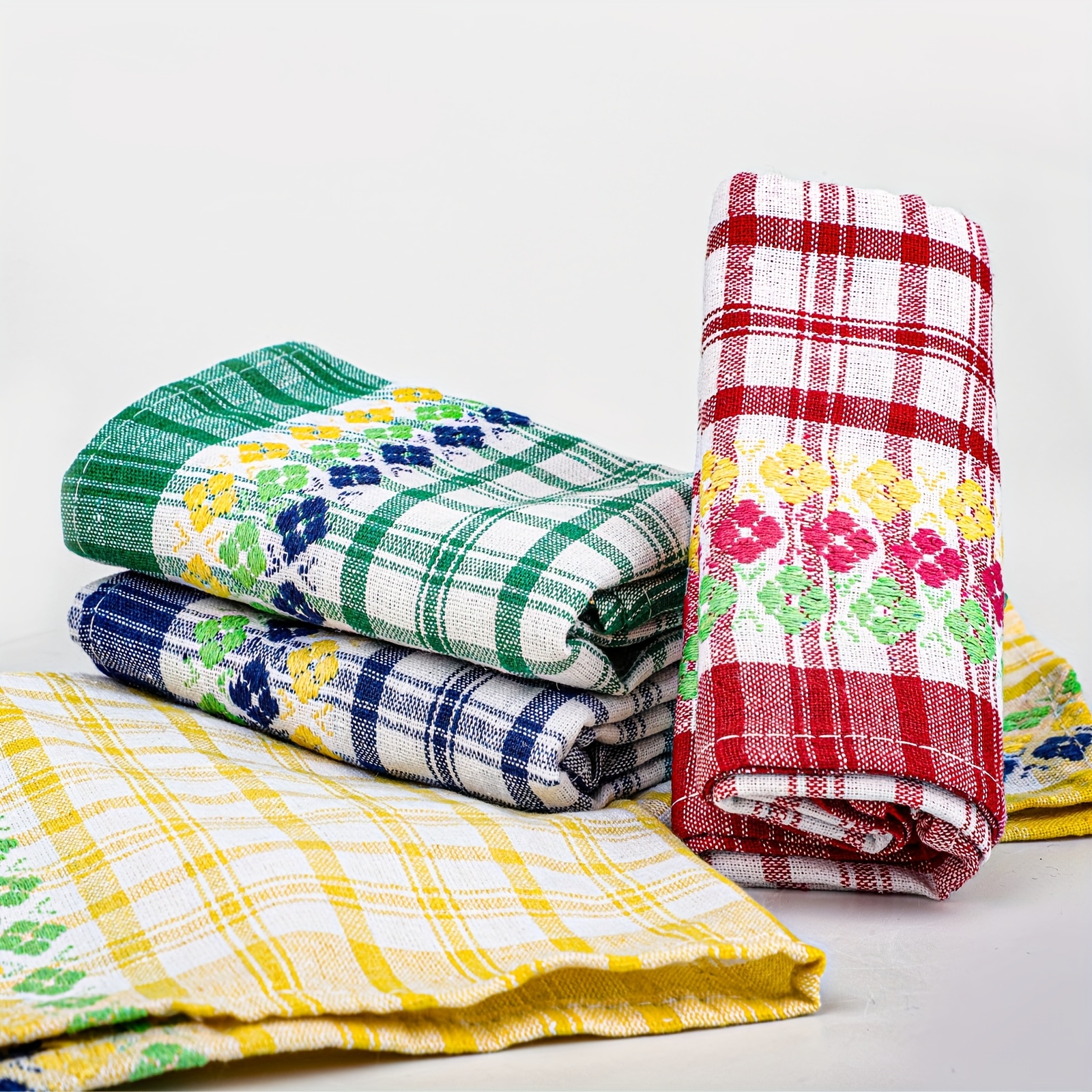 TEMU 4pcs Kitchen Towels - Durable, Absorbent, Soft For Effective Cleaning - Large Size Dish Cloths Tablecloth - 70 X 40 Cm