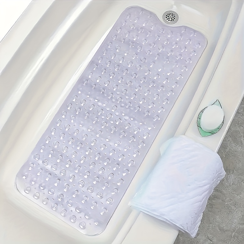 Image of 1pc, Easy To Clean Bathroom Anti Slip Mat, Bathtub Fitting With Suction Cup, Bathroom Anti Slip Foot Pad, Shower Bathtub Mat