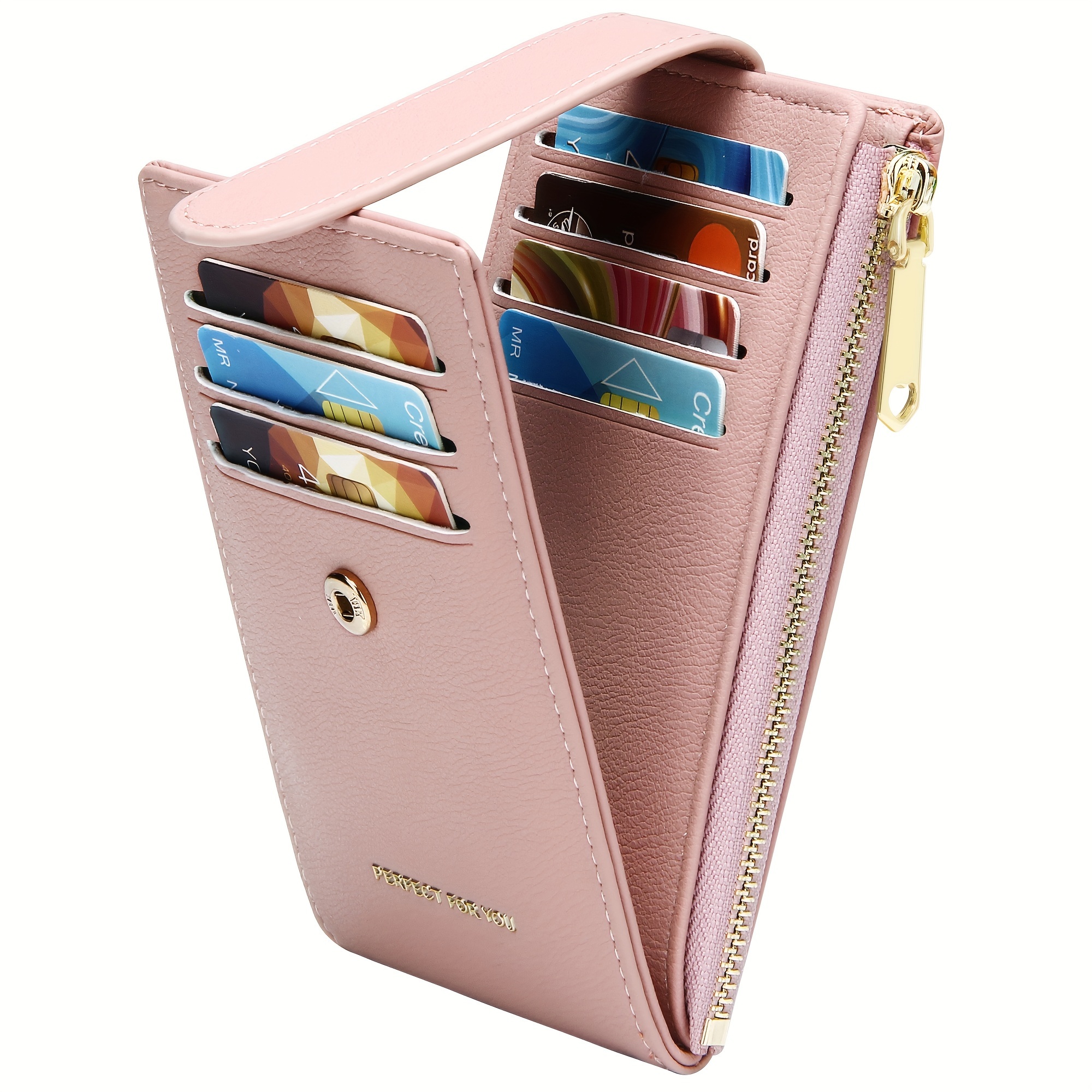 

Rfid Card Holder Wallet For Women Slim Wallets Bifold Multi Card Case Zipper Coin Purse