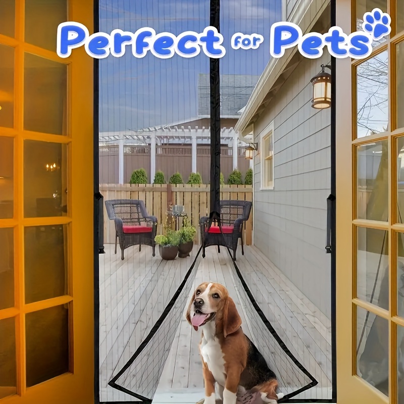 

1 Set Magnetic Screen Door, Self Sealing Heavy Duty Hands Free Mesh Partition, Keeps Bugs Out, Pet And Kid Friendly, 39 Inch X82inch
