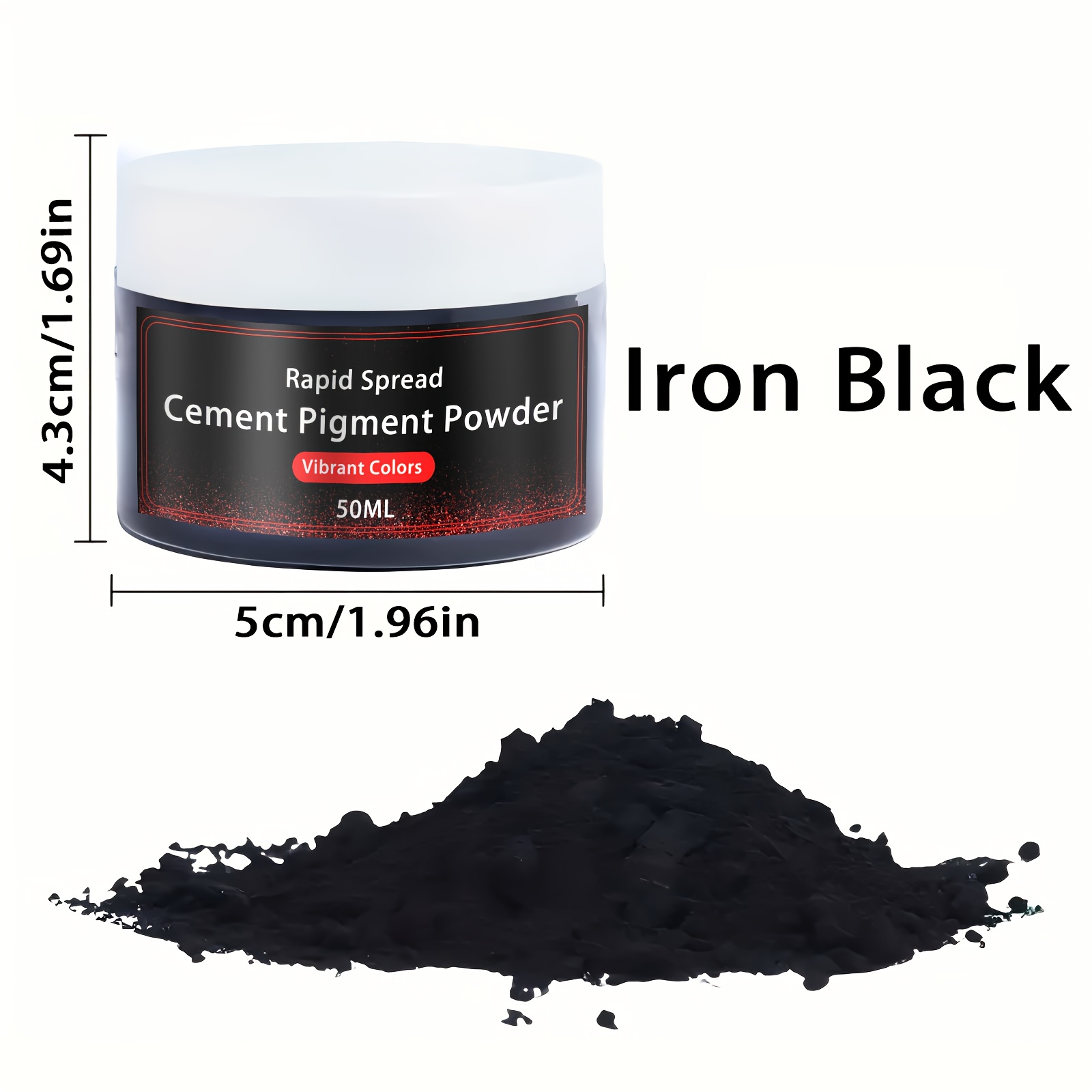 Image of 50ml Vibrant Cement Pigment Powder - Iron Oxide Coloring Dust For Concrete, Brick, Mortar, Plaster & Diy Crafts - Water-based, Options For Epoxy Resin Art & Jewelry Making
