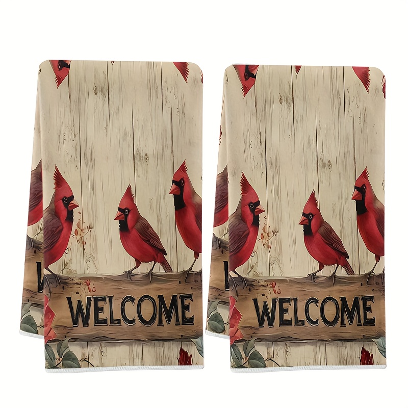 TEMU 2-pack Vintage Christmas Kitchen Towels, Towel Set, Super Absorbent Soft Cleaning Cloths, Cooking And Baking Towels, Cleaning Rags, Dishcloths,