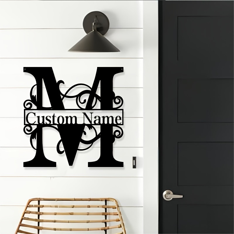 

Custom Family Name Metal Sign, 11.8in Personalized Last , Detachable Split Letter Metal Sign For Front Door, Home Garden Decor, 1pc, Metal Sign