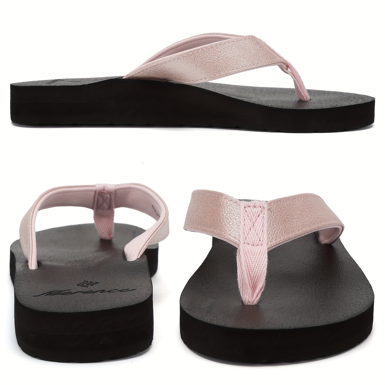 womens lightweight comfortable non   flops pu cover upper eva cushioned sole slip on flat sandals for indoor outdoor beach summer use summer sandals Product details 1