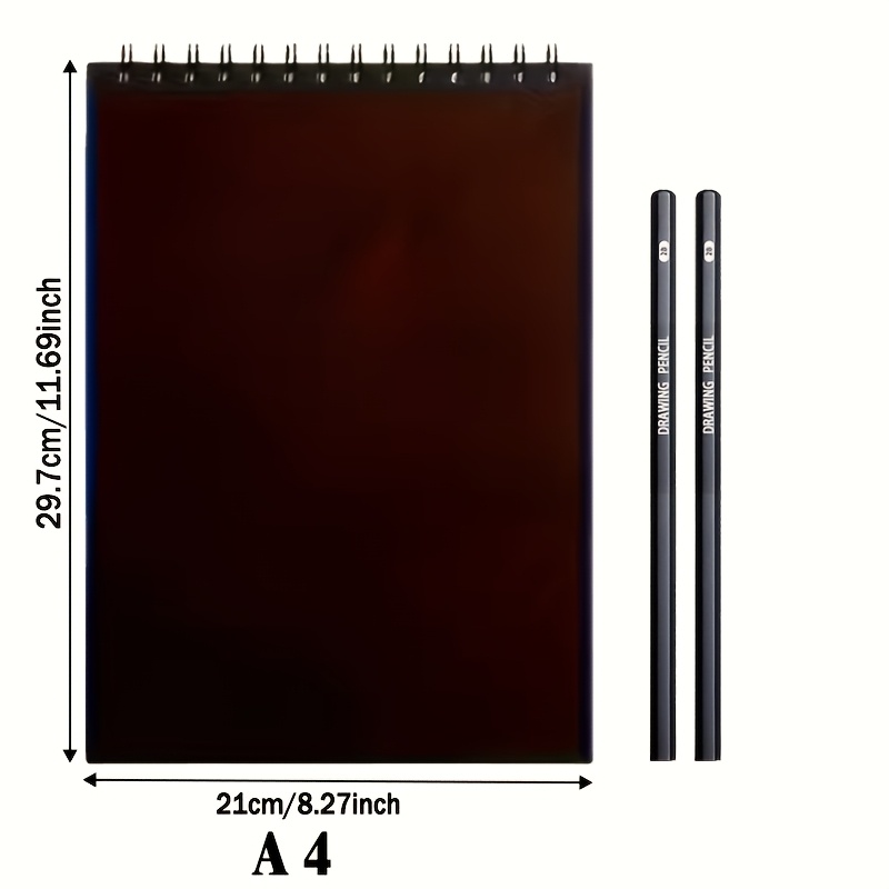 E-shop 3-teiliges Skizzen-Set: -Kunstskizzenbuch mit professionellen Skizzenstiften – Säurefreies Aquarellpapier, Spiralgebunden, 30 Blatt pro Buch,