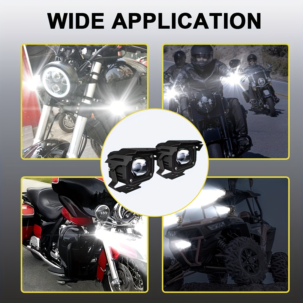Motorcycle and dustproof Auxiliary Lights, LED Driving Lights White Color Offroad Work Lights Pod, fit for motorcycle SUV ATV Boat E-Bike Tractor etc details 2