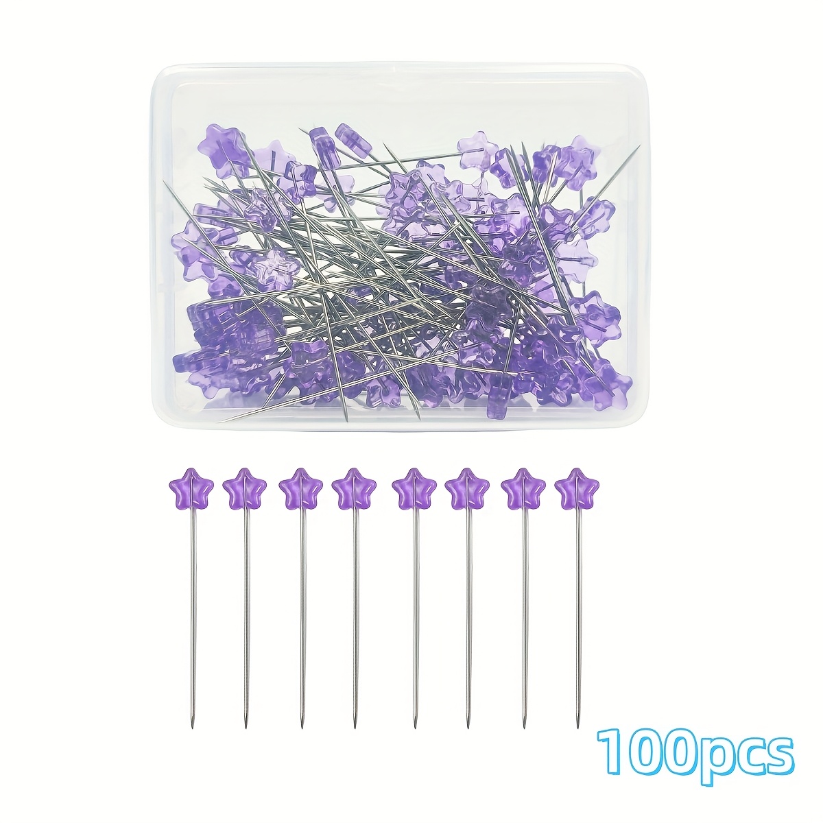TEMU 100pcs Creative Positioning Pins, Star Needles, Pins, 3d Three-dimensional Five-pointed Star Heads, Decorative Pins For Handmade, Bouquets, Gift