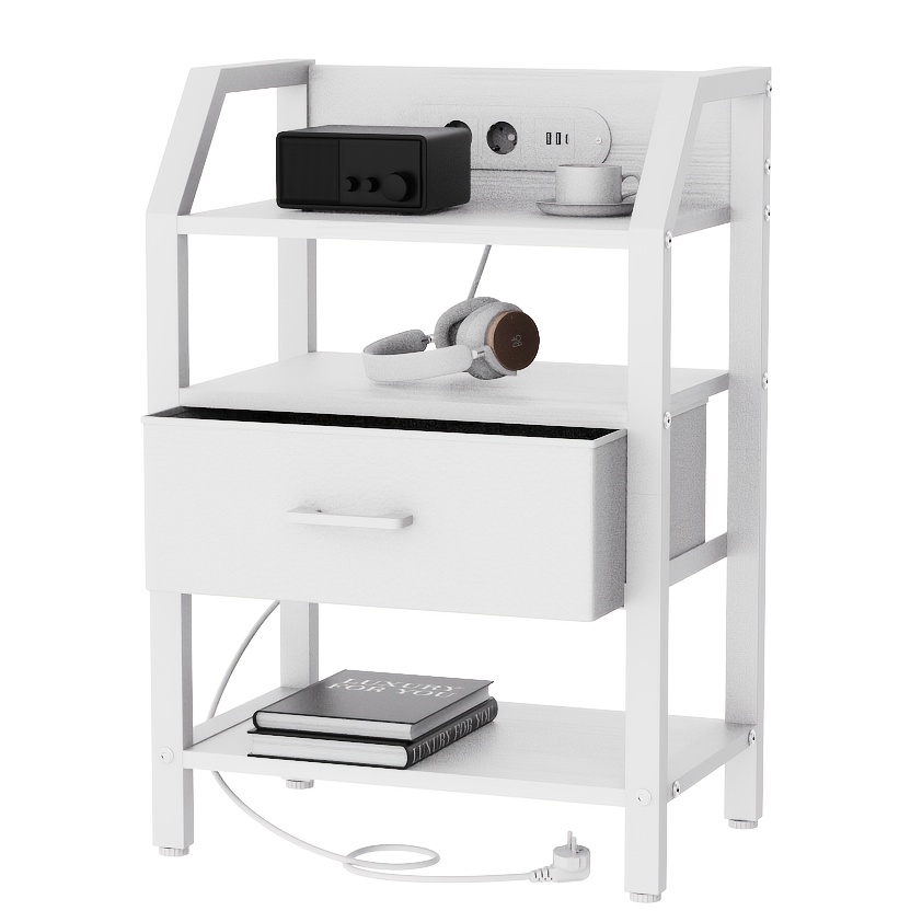 Office Cabinet With Charging Station And Led, 1pc/2pcs File Storage Cabinet, Thickened Board Bedside Cabinet For Workstation, Conference Room, Office