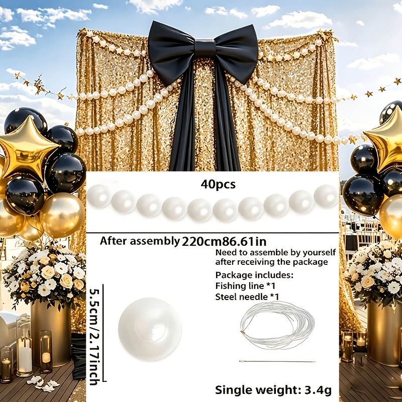 Image of 40pcs Garland Set - Artificial Backdrop Decorations For Birthdays, Weddings, Children's Weddings, Bridal Showers, Christmas Decor, And Wall Decor