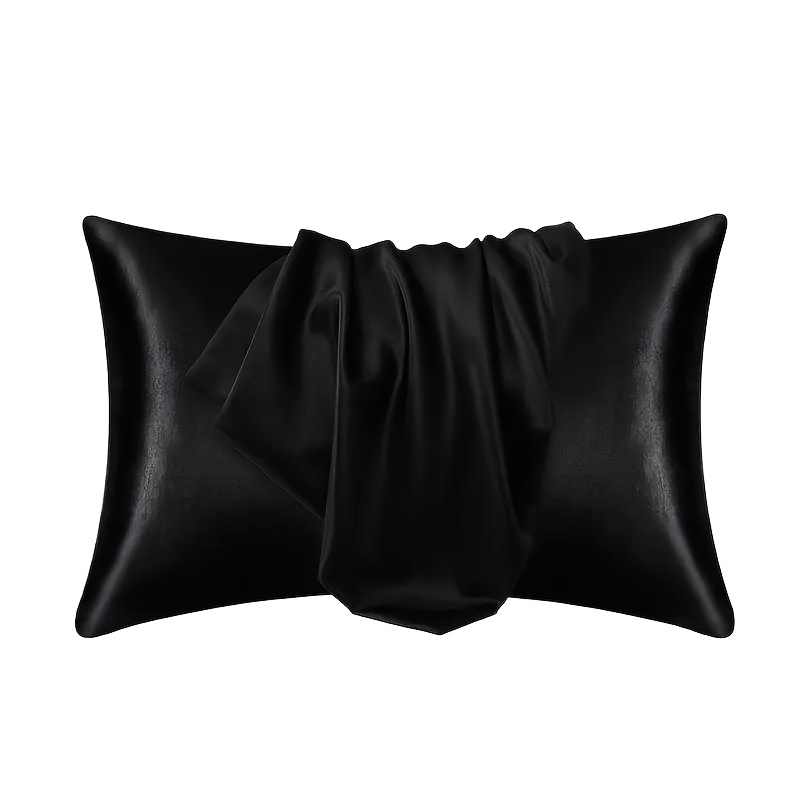 E-shop 1 Satin Kissenbezug, geeignet für trockenes Haar und Haut, glatt, hautfreundlich, weicher Ganzjahres-Kissenbezug, einfarbig, für Schlafzimmer